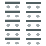 Up to 12 tables with up to 2 chairs per table