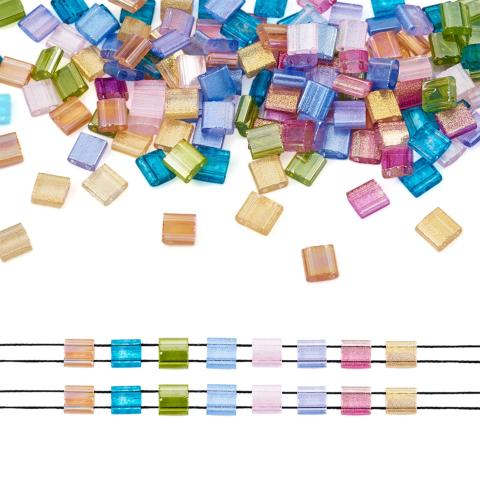 colorful square beads