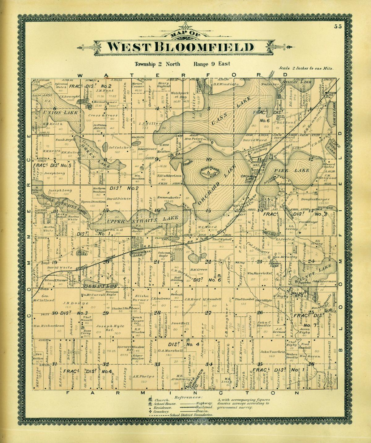 map of West Bloomfield Michigan